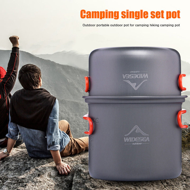WIDESEA Outdoor Camping Pot Cooking Travel Hiking 1 Person Cookware Sets Newly