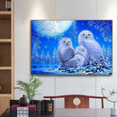 5D Full Round Diamond Painting White Owl Rhinestone Mosaic Home Wall Craft