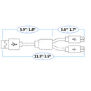 For PS VR Xbox one PSV single cable splits into Dual Micro USB Charging Cable