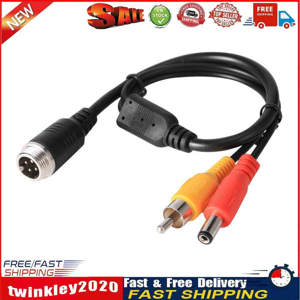 Aviation Head to RCA Male DC Male Extension Cable Adapter for Camera (A) Newly