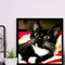 Diamond Painting Long Whisker Black Cat Full Round Wall Picture Kit 30x30cm