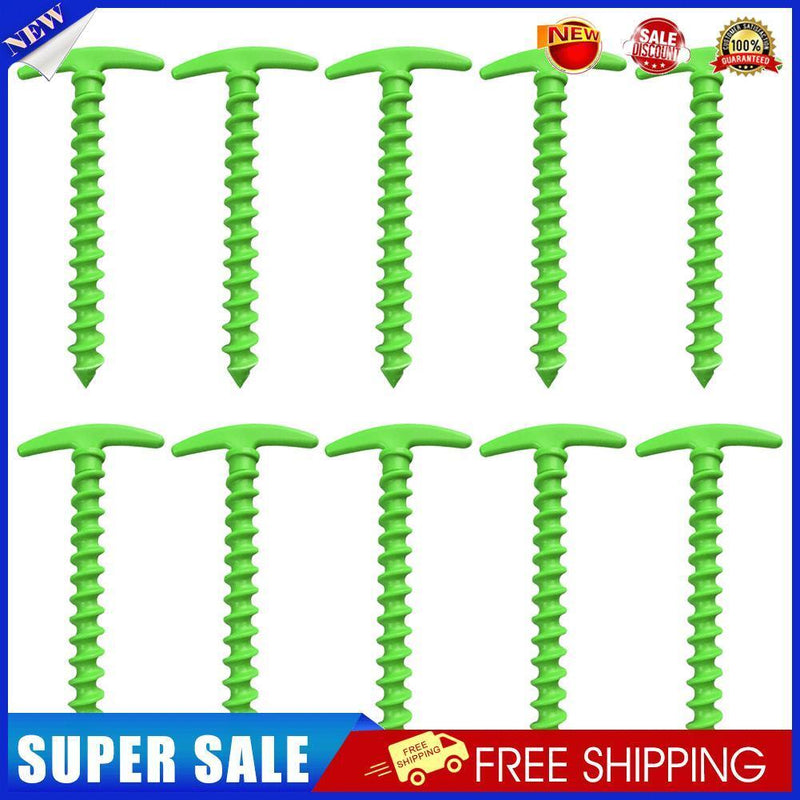 10pcs 14.5cm Camping Tent Ground Peg Nylon Canopy Awning Fixed Nail (Green)