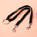 Nylon Double Dual Two Pets Dogs Leash 2 Way Coupler Walk Necklace(Black)