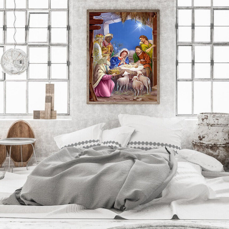 40x50cm Nativity Canvas Painted Oil Paint By Numbers Wall Art Modern Room Decor