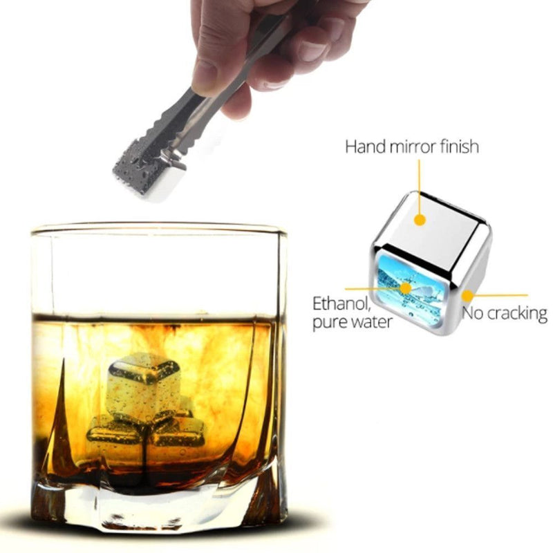 Wine Drinks Non-toxic Stainless Steel Ice Cubes Cool Glacier Beer Water Cooler