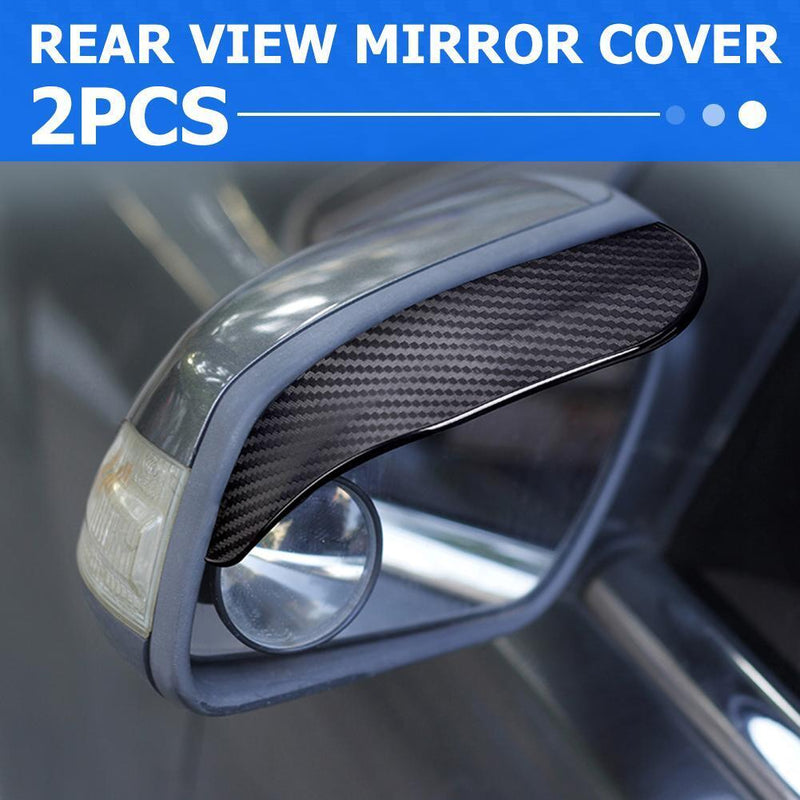 2pcs Car Side Mirror Anti Rain Visor Snow Guard Carbon Fiber Look Weather Shield