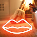 Lips Shaped Neon Lights Battery USB Dual Purpose Modeling Nightlight (Red) Newly