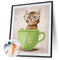 Cartoon Cat Hand Painted Painting DIY Canvas Oil Kit Art Drawing By Numbers Gift