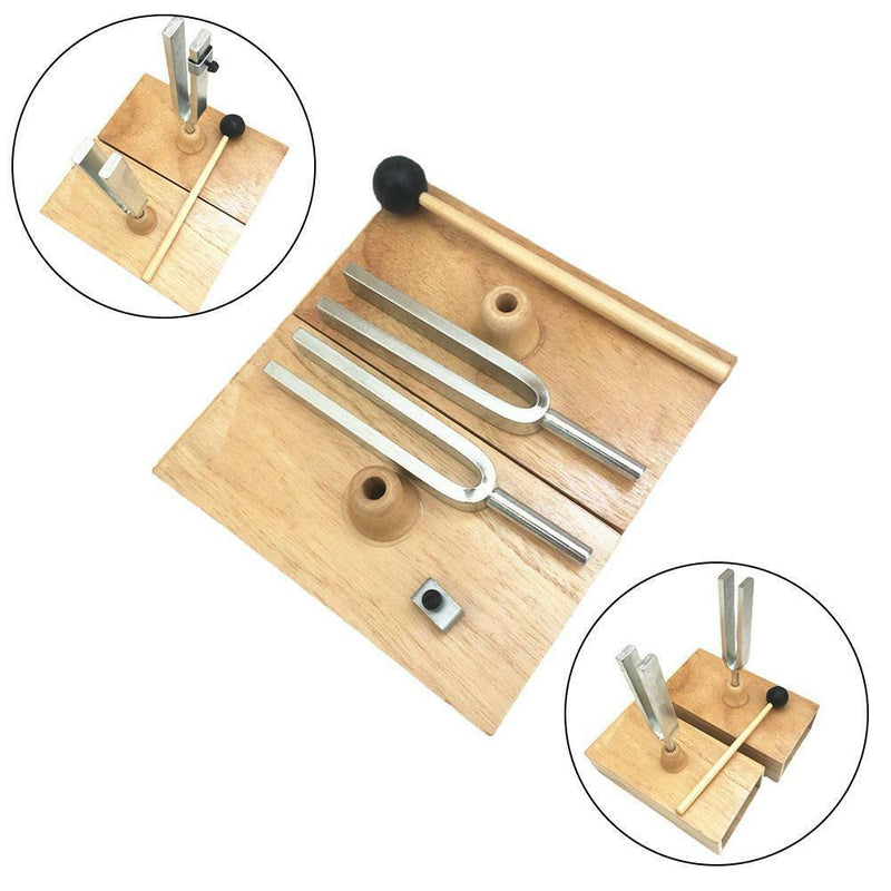 440 Hz Tuning Fork With Wooden Resonator And Beaters For Learning Musics