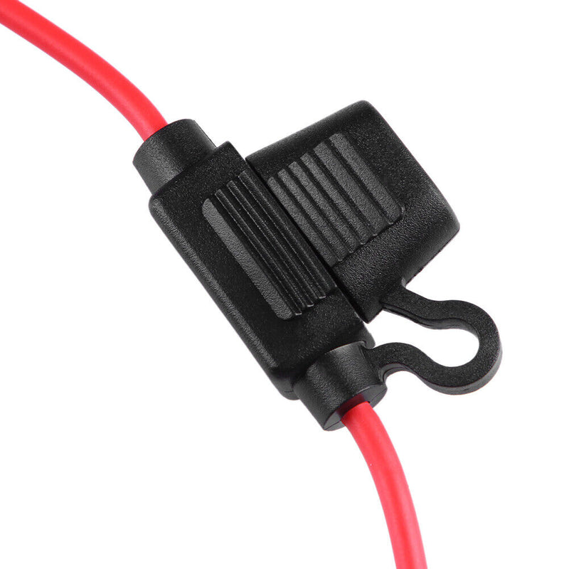 Mini In-Line Car Blade Fuse Holder 0.5ft 18AWG Wire with Waterproof Cover Newly