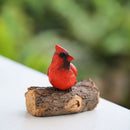 Ornament Yard Decoration Simulation Red Bird Courtyard Decor Tree Stump Bird