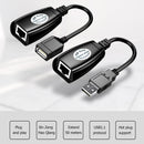 HW-RJ11 USB to RJ45 Extension Cable Ethernet Connector Line 50m Signal Amplifier