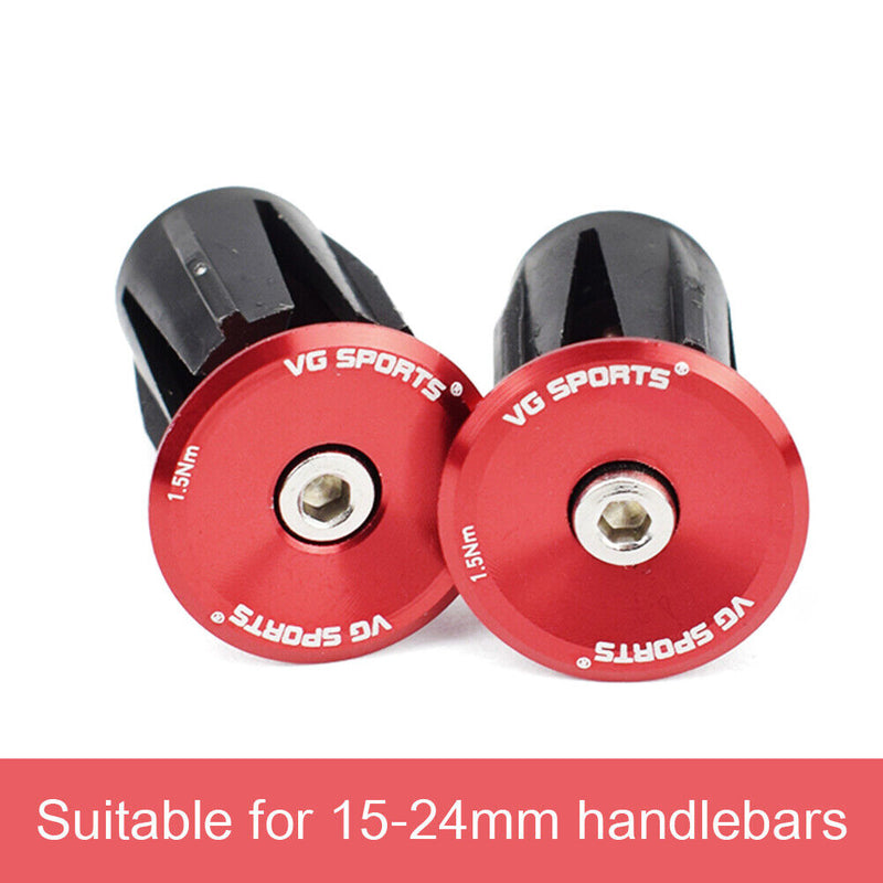 VG Sports 2x Bike Handlebar Aluminium Alloy Bicycle Grip Bar Plug Cycling P