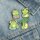 Funny Brooch Cartoon Animal Brooch Cute Badge Cute Frog Enamel Pins Lapel Pins