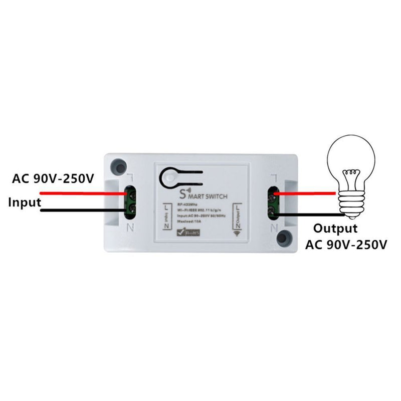 433 Mhz Wireless RF Receiver Wifi Smart Switch Timer Relay Phone Remote Control