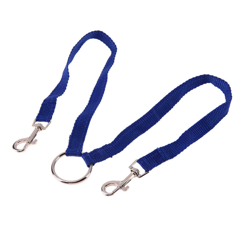 Nylon Double Dual Two Pets Dogs Leash 2 Way Coupler Walk Necklace(Blue) Newly