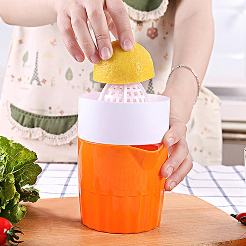 300ml Manual Lemon Juicer Orange Citrus Squeezer Fruit Coffee Cup (Orange) Newly