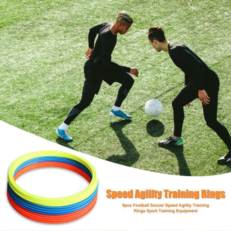 5pcs Football Soccer Speed Agility Rings Sport Training Equipment (30cm) Newly