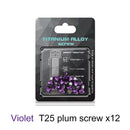 12x M5x10mm Disk Brake Rotor Bolts Mountain Bike T25 Brake Screws (Purple) Newly