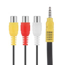 Speaker Audio Video Laptop AV Cord 3.5mm Jack to 3 RCA Audio Cable Adapter Wire