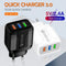 5pcs 5V 2.4A 3 Port USB Smart QC 3.0 Travel Fast  Charger(White)(EU)