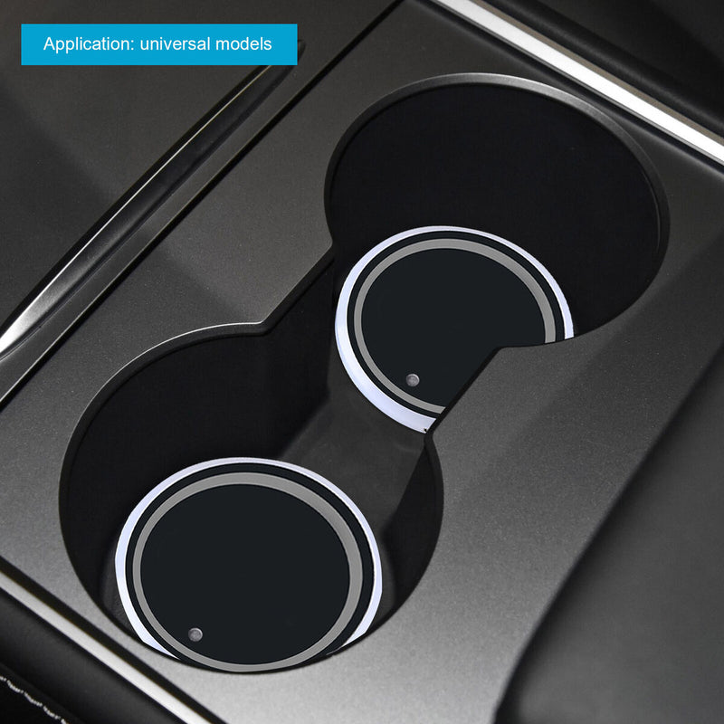 Cup Holder Lights, Car Coasters with 7 Colors Changing, LED Luminescent Pad