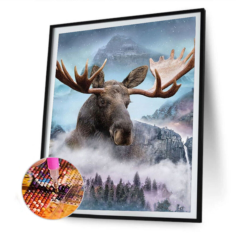 5D DIY Diamond Painting Misty Hippo Full Round Drill Mosaic Picture Wall Art Kit