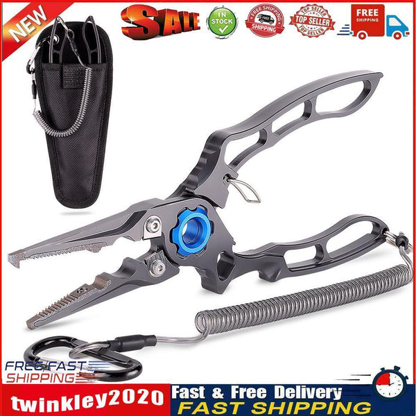 Outdoor Fishing Pliers Tongs Fish Hook Remover Braid Line Cutter Scissors Newly