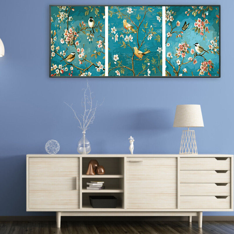 Flower Bird Oil Paint by Numbers Hand Painted Frameless Picture Home Ornament