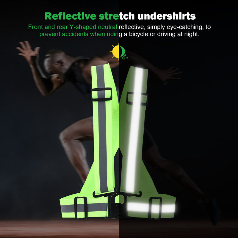 Reflective Running Vest Safety Gear Stay Visible & Safe Adjustable Ultralight