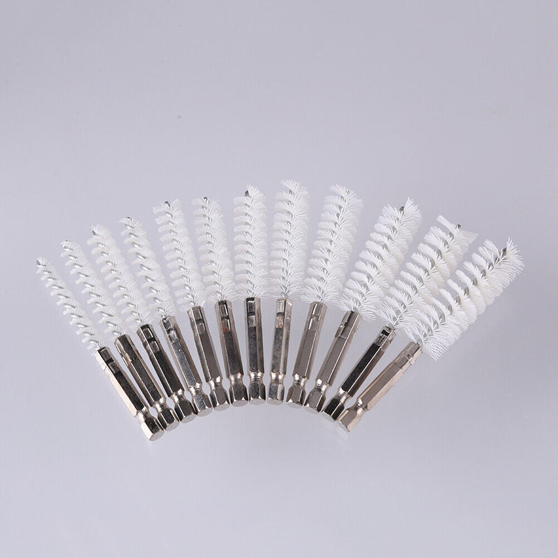 12pcs Electric Impact Drill Hex Shank Brush Car Paint Wire Cleaner (Nylon) Newly