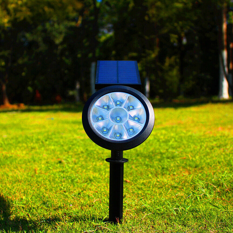9 LED Waterproof Solar Spotlight Garden Lawn Ground Lighting Wall Lamp (B) Newly