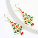 Xmas Earrings, Christmas Tree, Novelty Dangle Drop Santa Tree Women Earstud Gif`