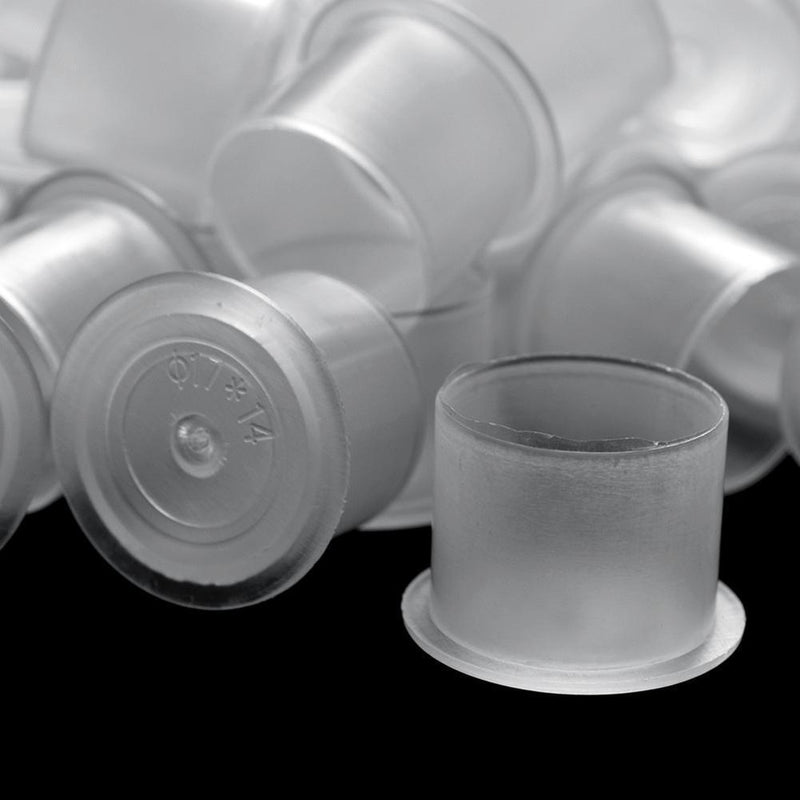 Plastic Microblading Tattoo Ink Cup Cap Pigment Clear Holder Container(C)