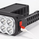 Solar Powered LED Flashlight USB Torch Camping Outdoor Household Hand Lamp Light