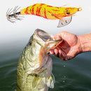 Squid Bait Wooden Shrimp Jig Hook Fishing Octopus Cuttlefish Artificial Lures