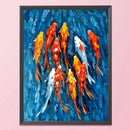 Full Embroidery Koi Fish Stamped Canvas 11CT DIY Cross Stitch Kits Decor Gifts
