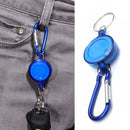 Metal Retractable Keychain Anti-Lost Anti-Theft EDC Keyring Buckle (Blue) Newly
