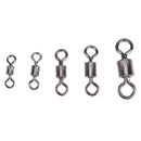 250pcs Ball Bearing Swirl Solid Ring Fishing Hook Connector + Plastic Box