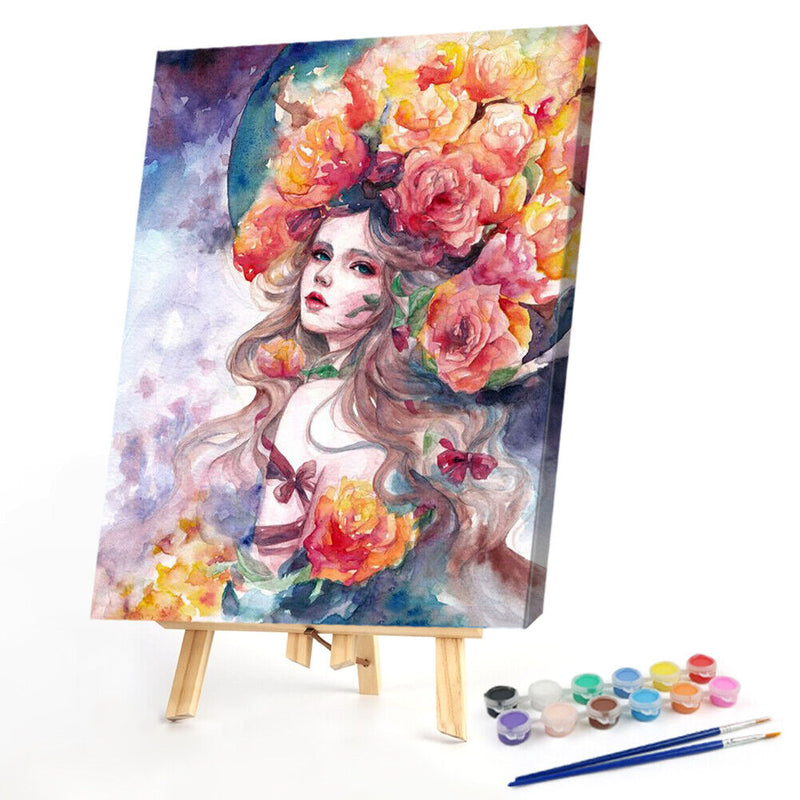 Oil Paint By Numbers Painting Girl Coloring Picture Digital