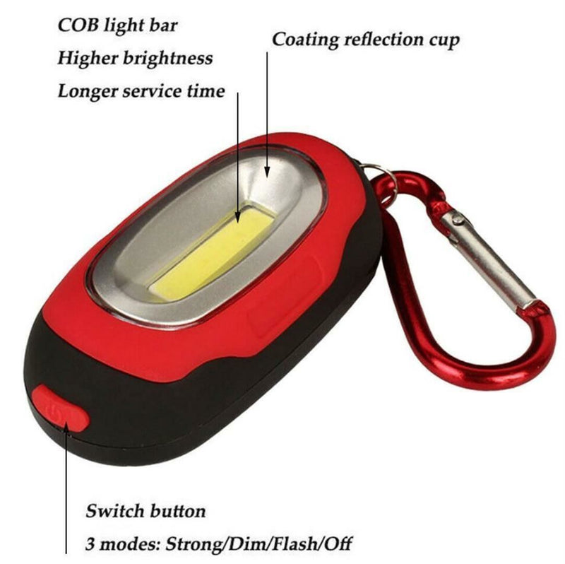 Portable Magnetic Key Chain Flashlight Torch COB LED Light Lamp Camping Lantern