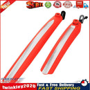 2pcs Reflective Mountain Bike Fenders Front Rear Bicycle Mud Guards (Red) Newly