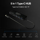 5"" 1 USB C HUB Type C to Multi Port USB 3.0 TF Card Reader OTG Adapter for PC