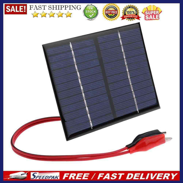 1.5W 12V Solar Cell Polysilicon Flexible DIY Solar Panel Power Bank w/Clip
