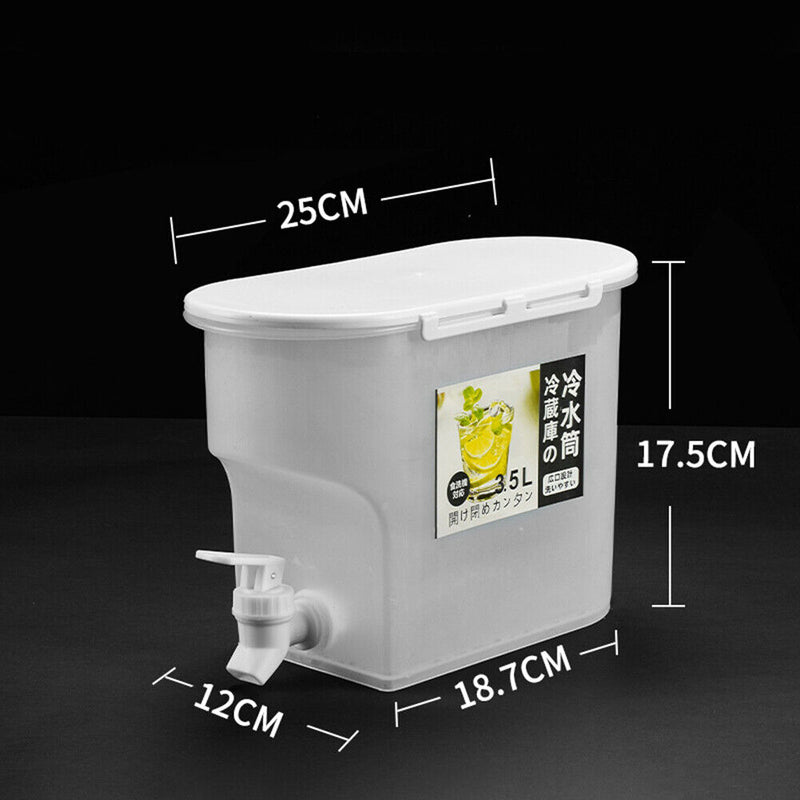 Cold Kettle with Faucet Refrigerator Lemonade Cool Juice Bucket Jug (White)