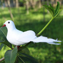 2pcs White Foam Feather Simulation Doves Wedding Table Decor Home Craft