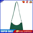 Women Felt Solid Color Shoulder Bag Casual Zipper Messenger Bag (Green)