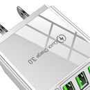 QC3.0 4USB Fast Charger Adapter EU US UK Plug 5.1A Mobile Phone Charging Head