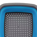 Folding Silicone Drain Basket Fruit Vegetable Washing Strainer (Blue L)