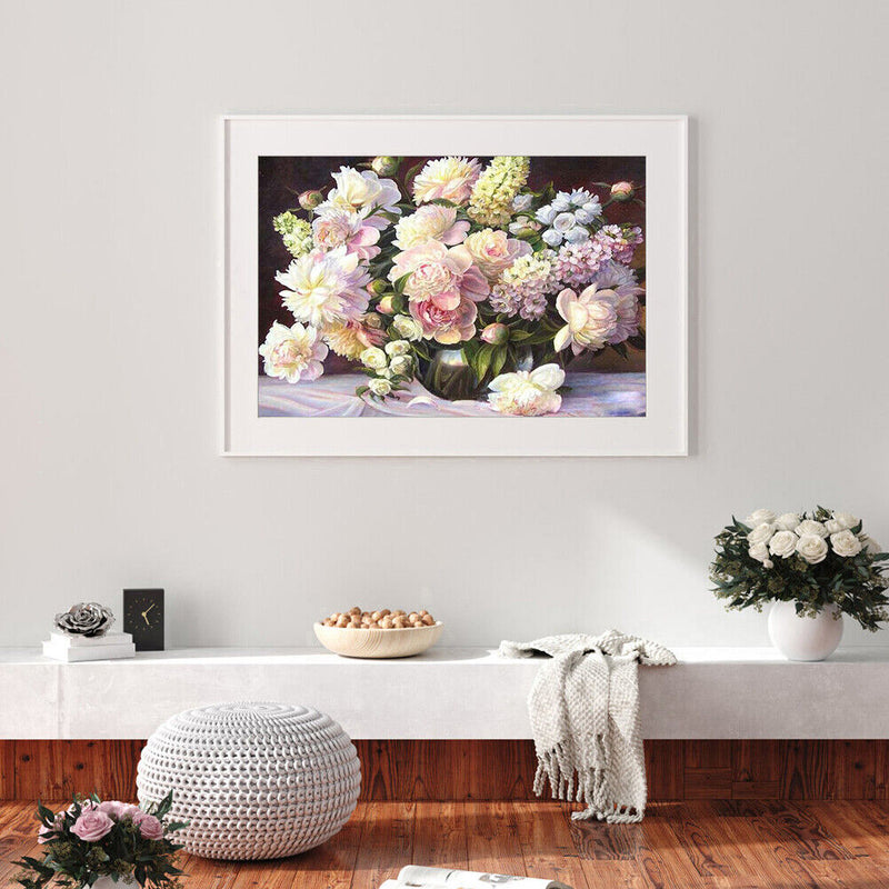 Flower Grass Vase Hand Painted Picture Kit Oil Painting By Numbers Set No Frame